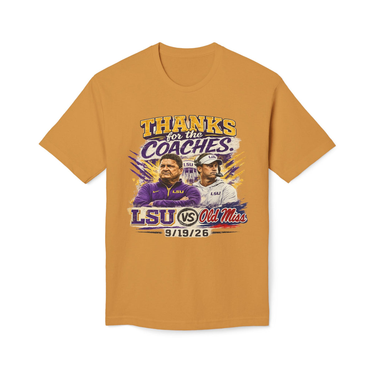 LSU Inspired Shirt | Purple & Gold Tiger Eye Graphic Tee | Louisiana Football Fan Shirt | Game Day Back Print by