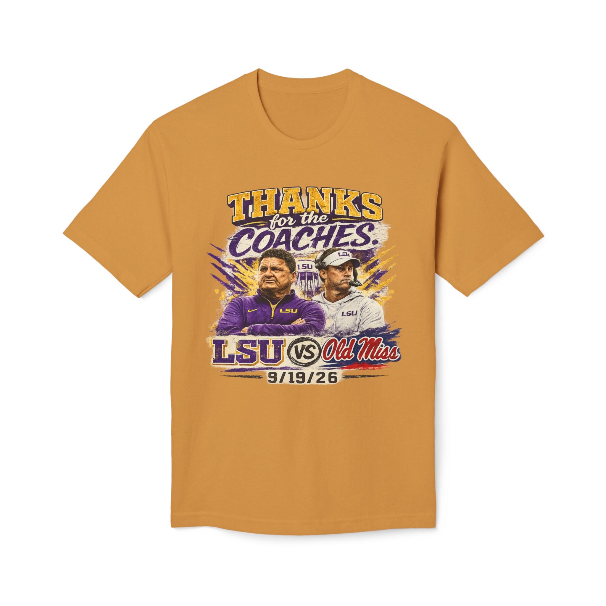 LSU Inspired Shirt | Purple & Gold Tiger Eye Graphic Tee | Louisiana Football Fan Shirt | Game Day Back Print