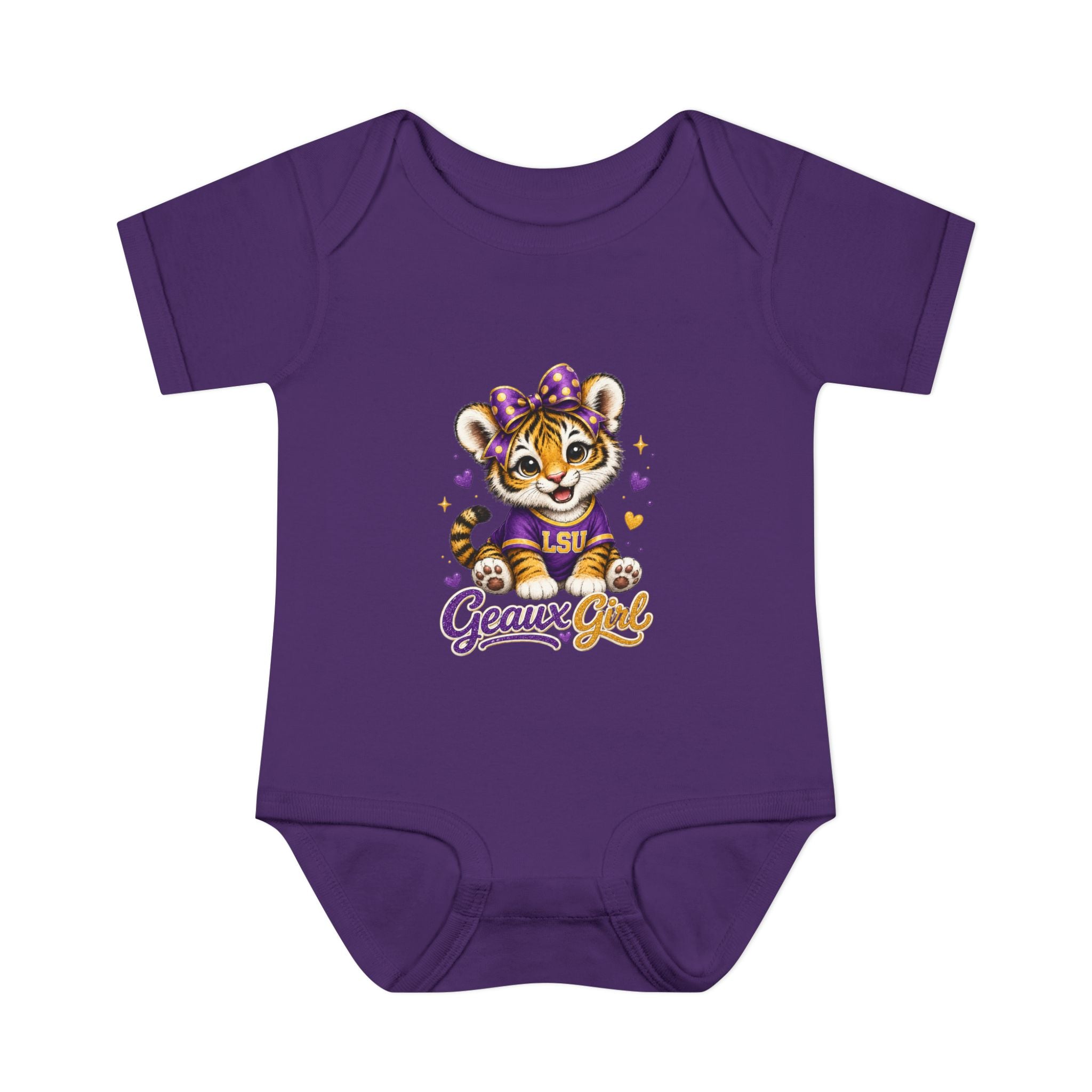Geaux Girl LSU Tiger Infant Bodysuit — LSU Inspired Baby Announcement