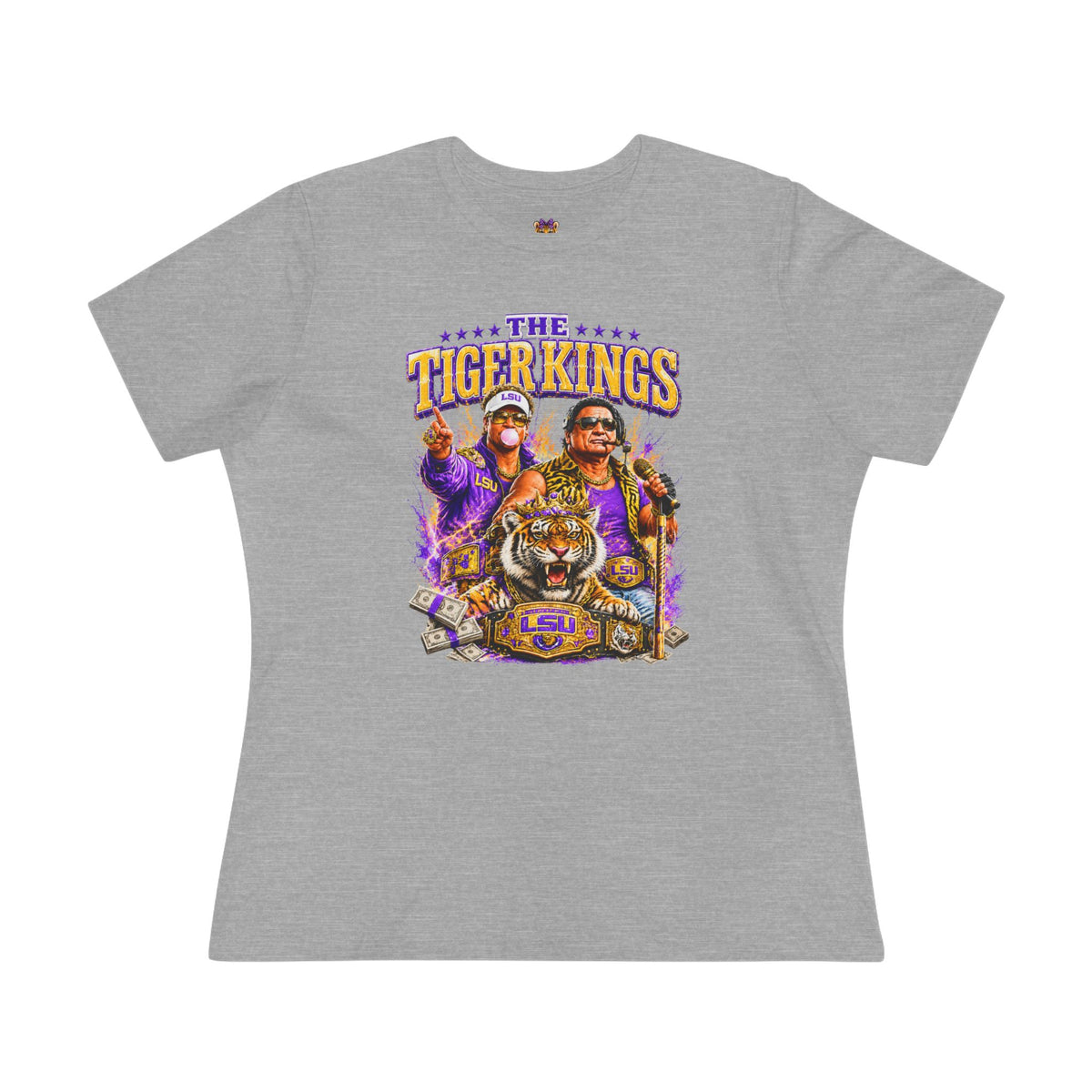 Funny Tiger Kings Coach Shirt | Purple Gold Football Fan Tee | Louisiana Game Day Shirt | Coach Parody Shirt | Bella Canvas 6400 (Copy)