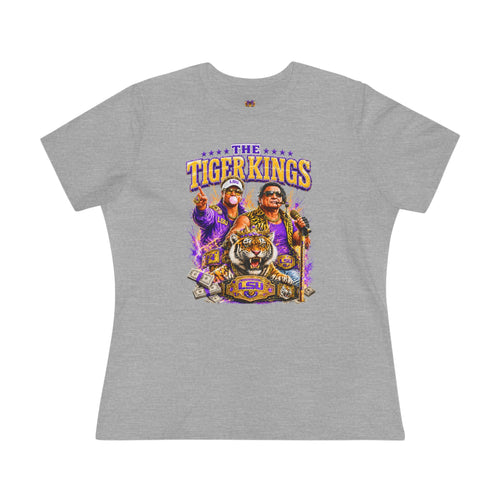 Funny Tiger Kings Coach Shirt | Purple Gold Football Fan Tee | Louisiana Game Day Shirt | Coach Parody Shirt | Bella Canvas 6400