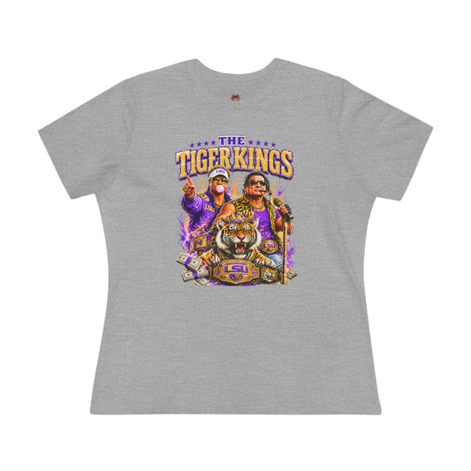Funny Tiger Kings Coach Shirt | Purple Gold Football Fan Tee | Louisiana Game Day Shirt | Coach Parody Shirt | Bella Canvas 6400