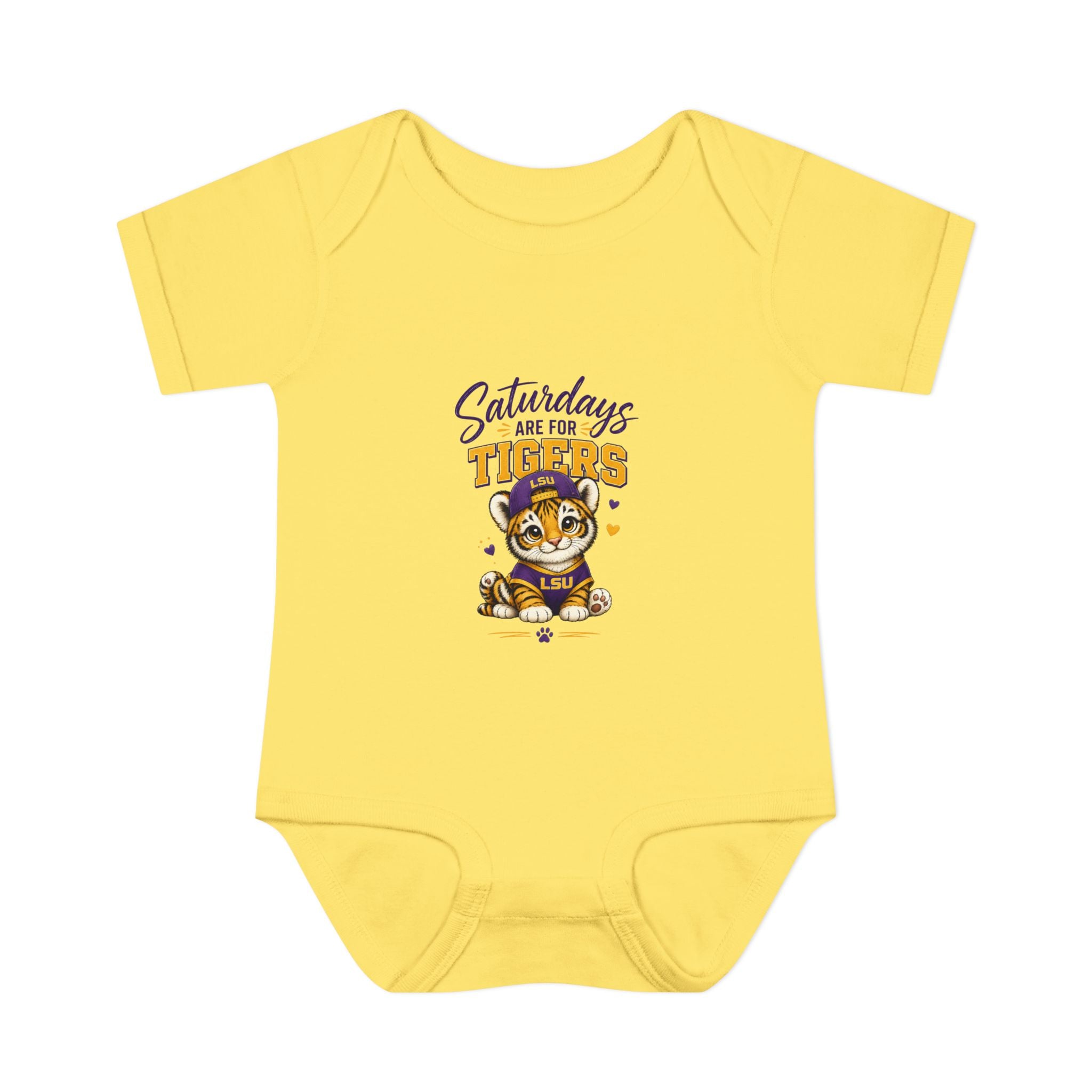 Saturdays Are for Tigers Baby Boy Bodysuit | LSU Baby Outfit | Purple Gold Football Baby Onesie | Game Day Infant Gift