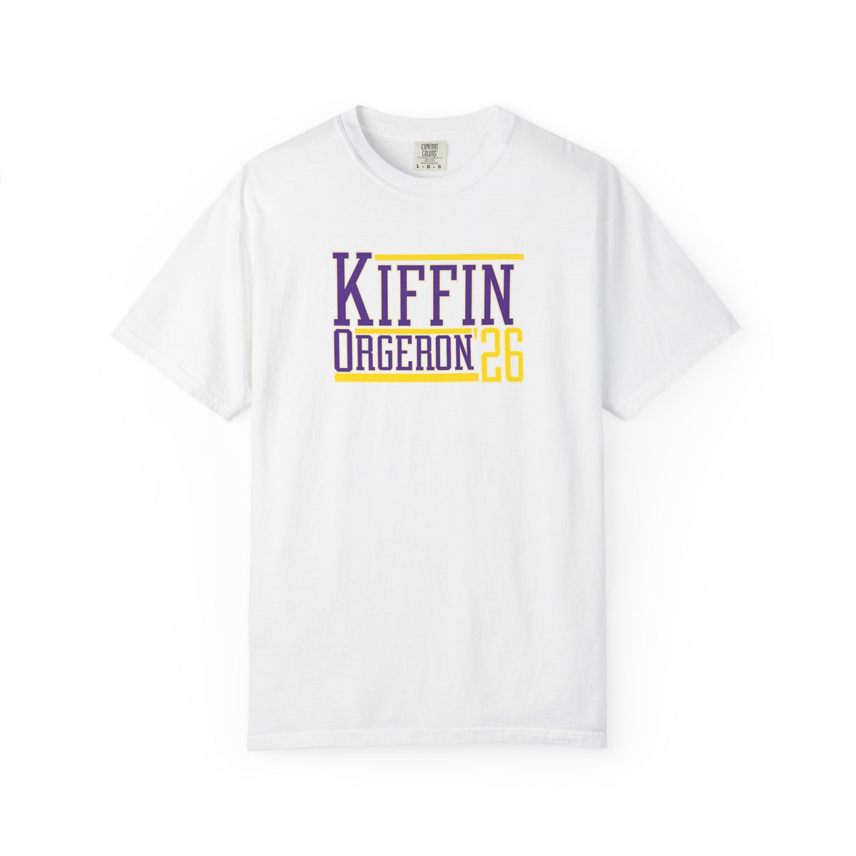 Kiffin Orgeron 26 Graphic T-Shirt — Purple & Gold Sports Tribute