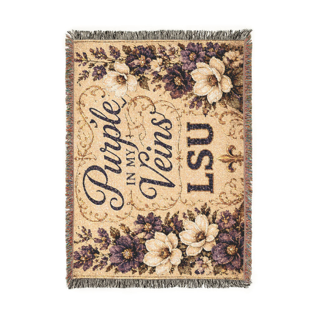 LSU Tiger Collage Woven Blanket | Collegiate Tiger Throw