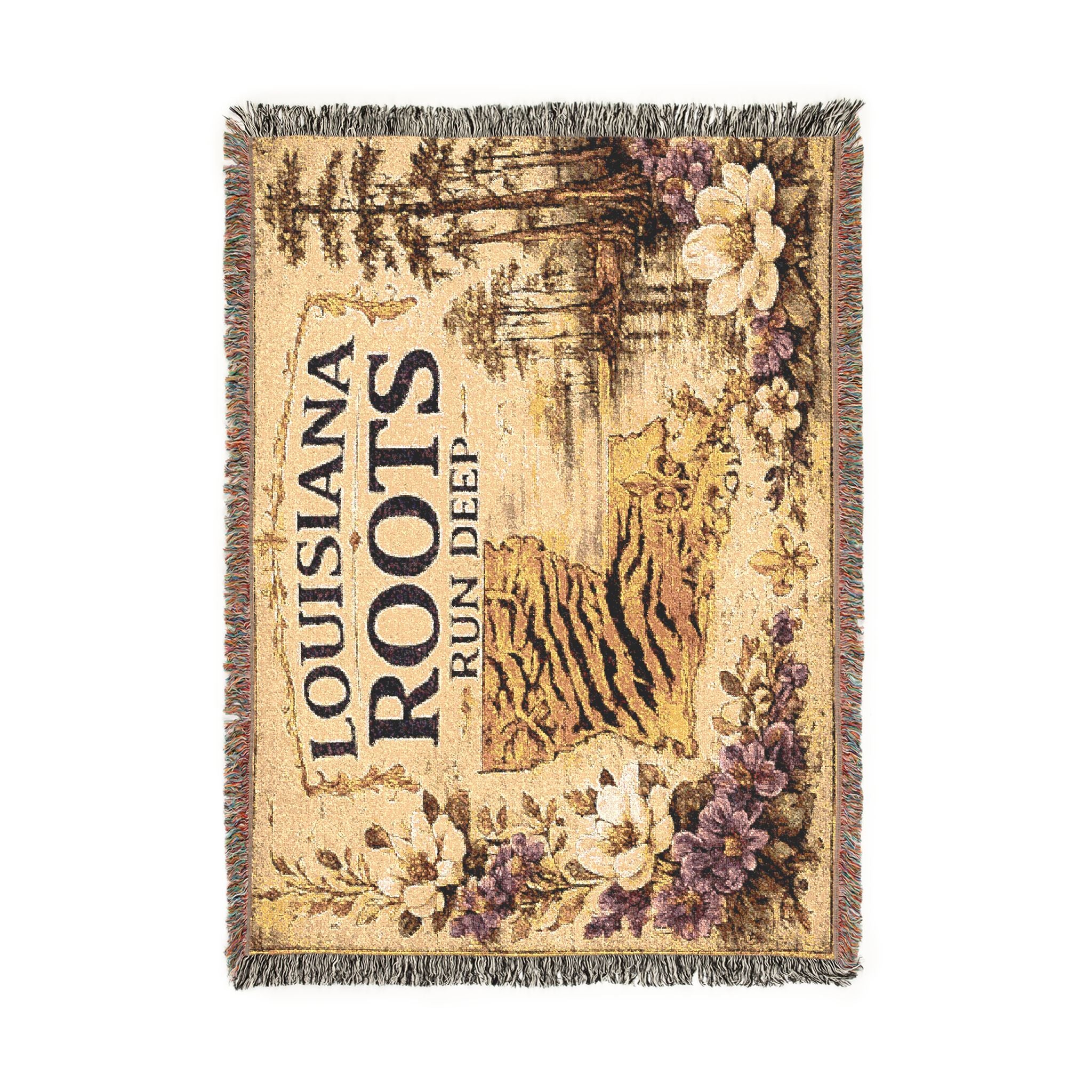 LSU Tiger Collage Woven Blanket | Collegiate Tiger Throw