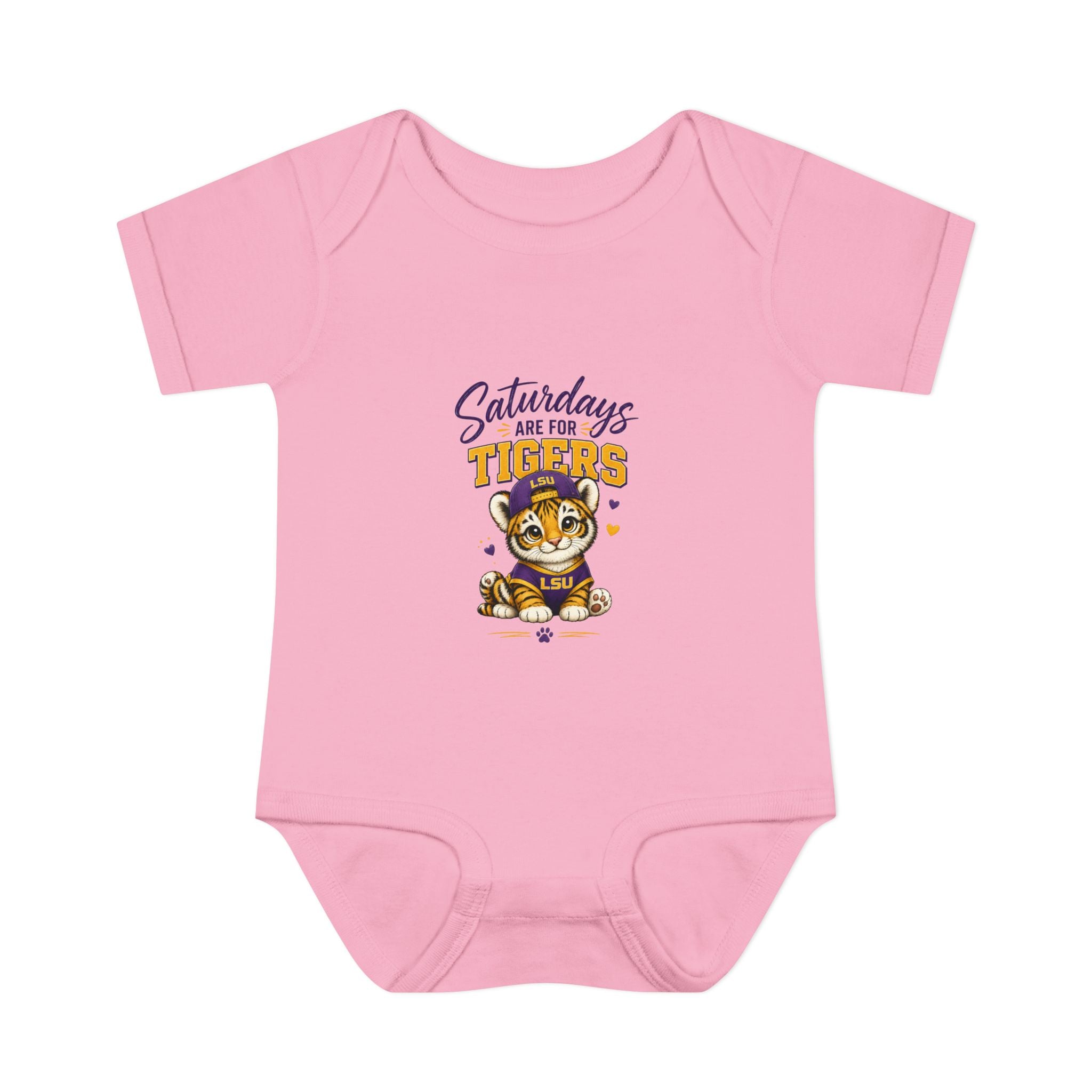 Saturdays Are for Tigers Baby Boy Bodysuit | LSU Baby Outfit | Purple Gold Football Baby Onesie | Game Day Infant Gift