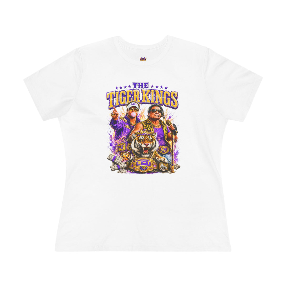 Funny Tiger Kings Coach Shirt | Purple Gold Football Fan Tee | Louisiana Game Day Shirt | Coach Parody Shirt | Bella Canvas 6400 (Copy)