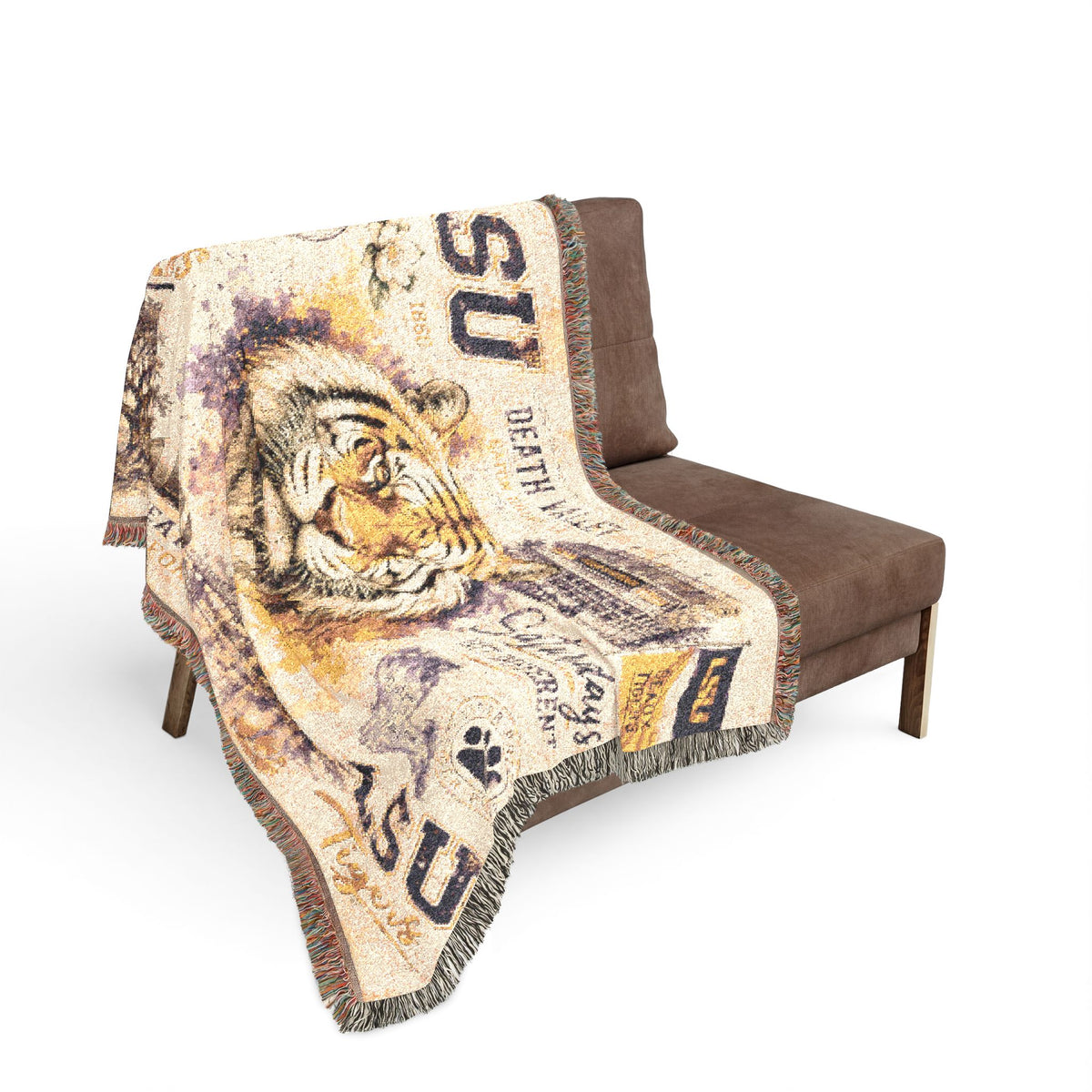 LSU Tiger Woven Blanket | Collegiate Tiger Throw