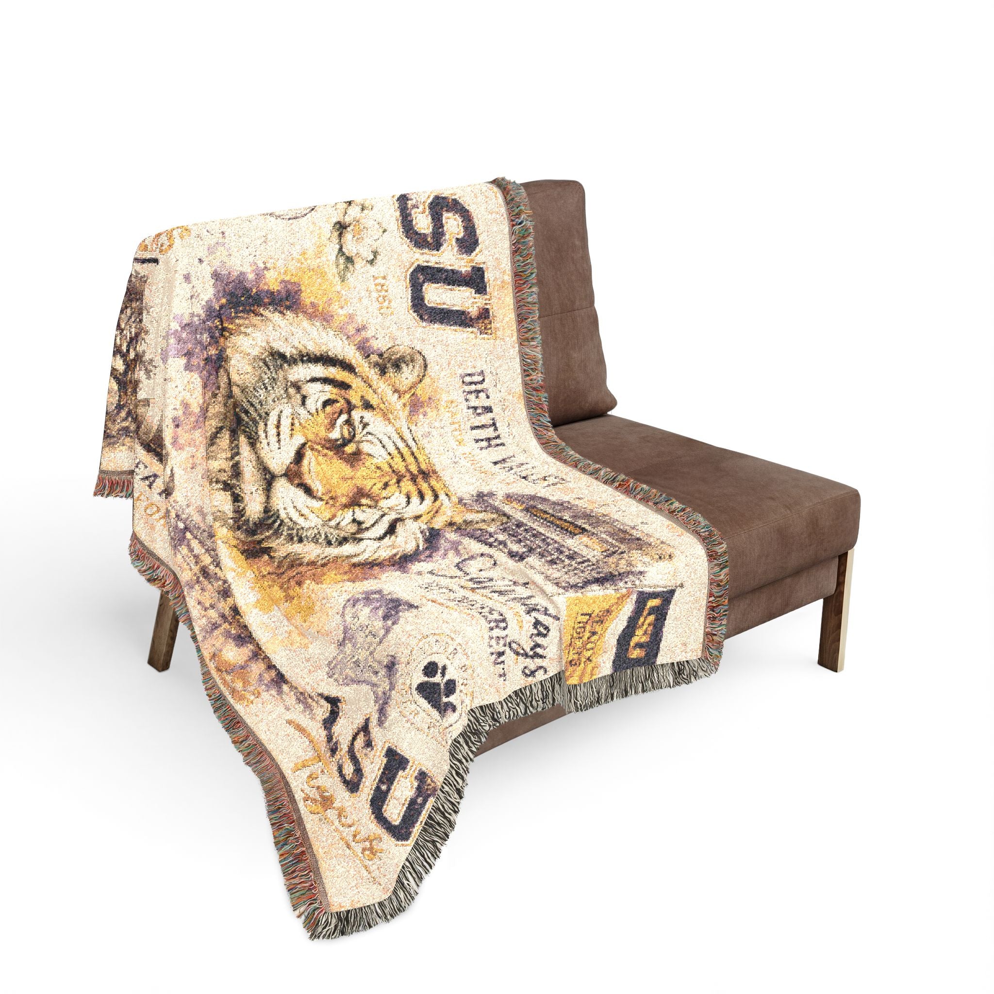 Copy of LSU Tiger Woven Blanket | Collegiate Tiger Throw