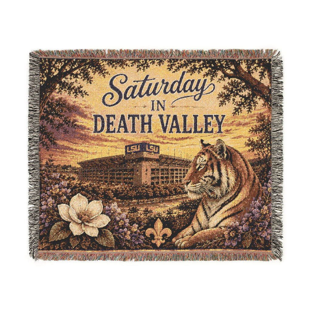 LSU Tiger Woven Blanket | Collegiate Tiger Throw