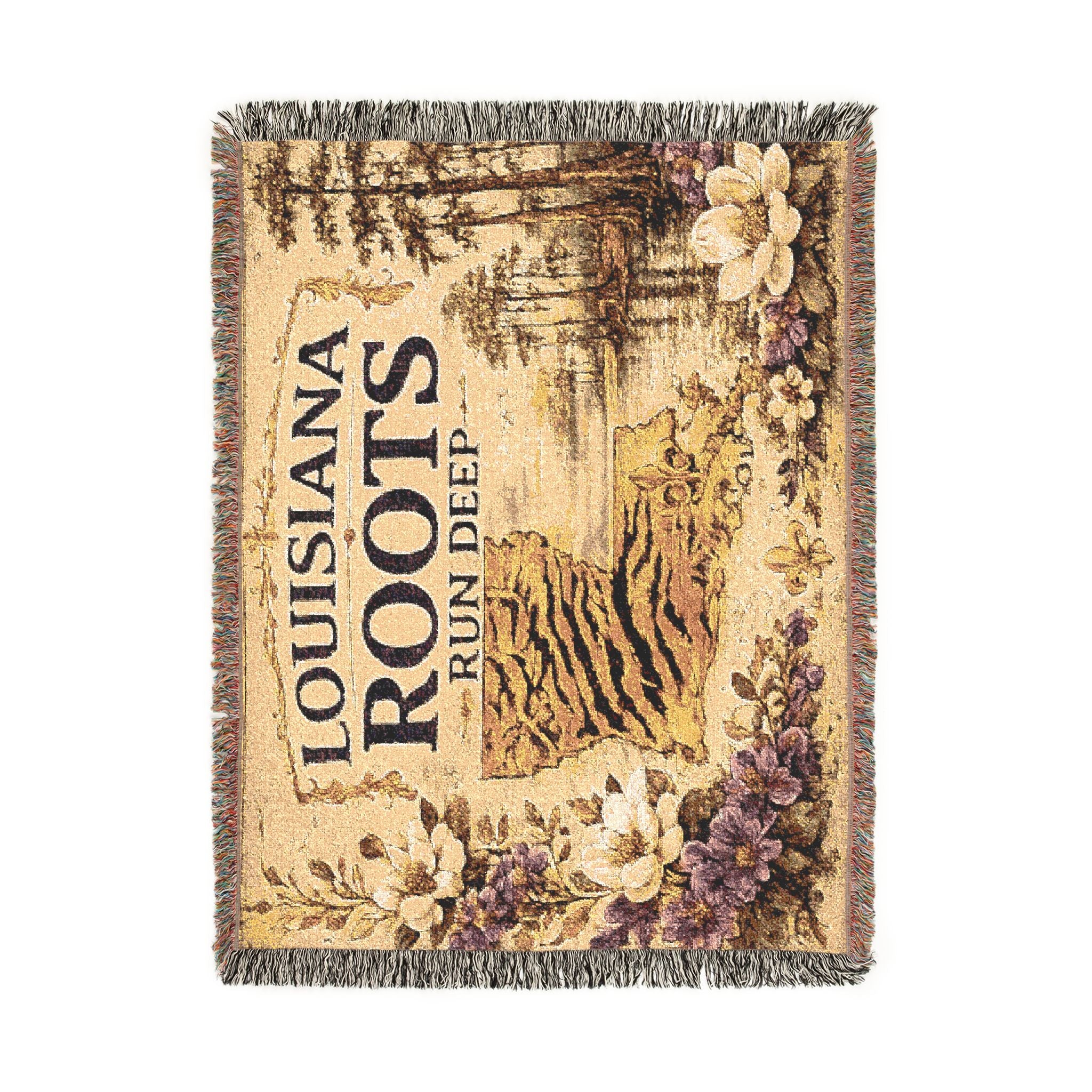 LSU Tiger Collage Woven Blanket | Collegiate Tiger Throw