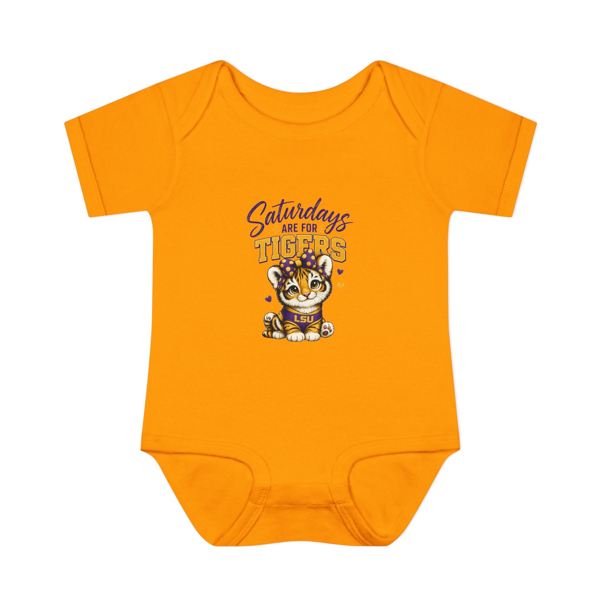 Princess Tiger Baby Bodysuit | LSU Baby Girl Outfit | Purple Gold Tiger Onesie | Baby Shower Gift | Football Baby Clothes