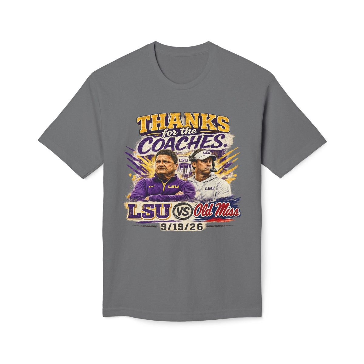 LSU Inspired Shirt | Purple & Gold Tiger Eye Graphic Tee | Louisiana Football Fan Shirt | Game Day Back Print by