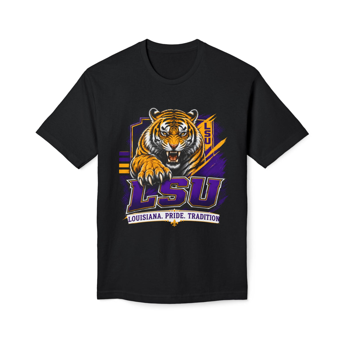 LSU Inspired Shirt | Purple & Gold Tiger Eye Graphic Tee | Louisiana Football Fan Shirt | Game Day Back Print