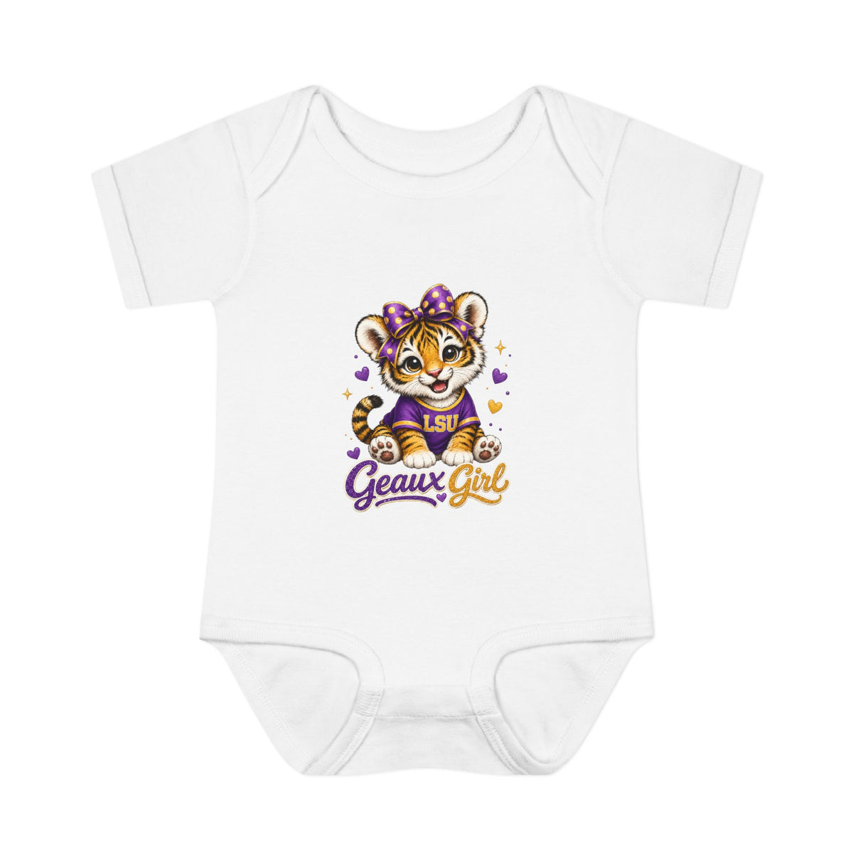 Geaux Girl LSU Tiger Infant Bodysuit — LSU Inspired Baby Announcement