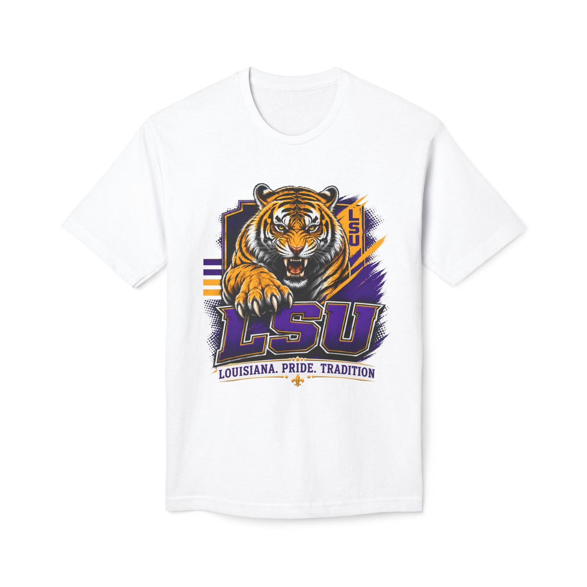LSU Inspired Shirt | Purple & Gold Tiger Eye Graphic Tee | Louisiana Football Fan Shirt | Game Day Back Print