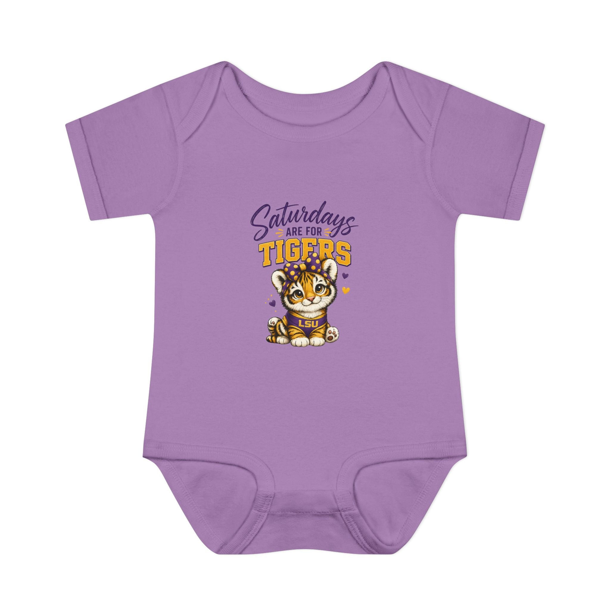 Princess Tiger Baby Bodysuit | LSU Baby Girl Outfit | Purple Gold Tiger Onesie | Baby Shower Gift | Football Baby Clothes