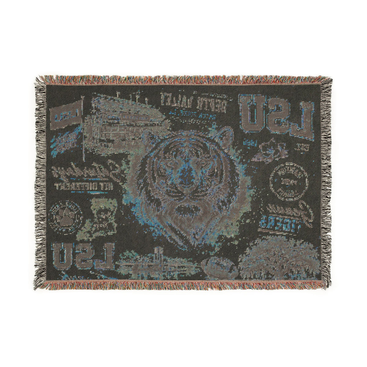 LSU Tiger Woven Blanket | Collegiate Tiger Throw