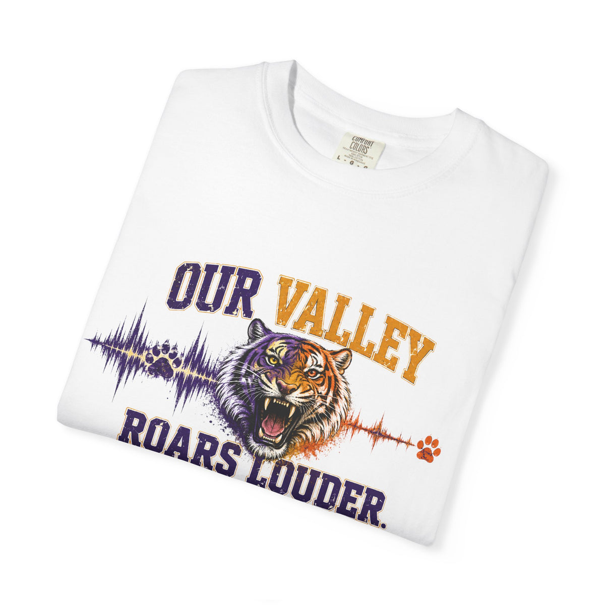 Our Valley Roars Louder Shirt, Death Valley Football Tee, Purple Gold Tiger Fan Shirt, Game Day Comfort Colors 1717 Tee