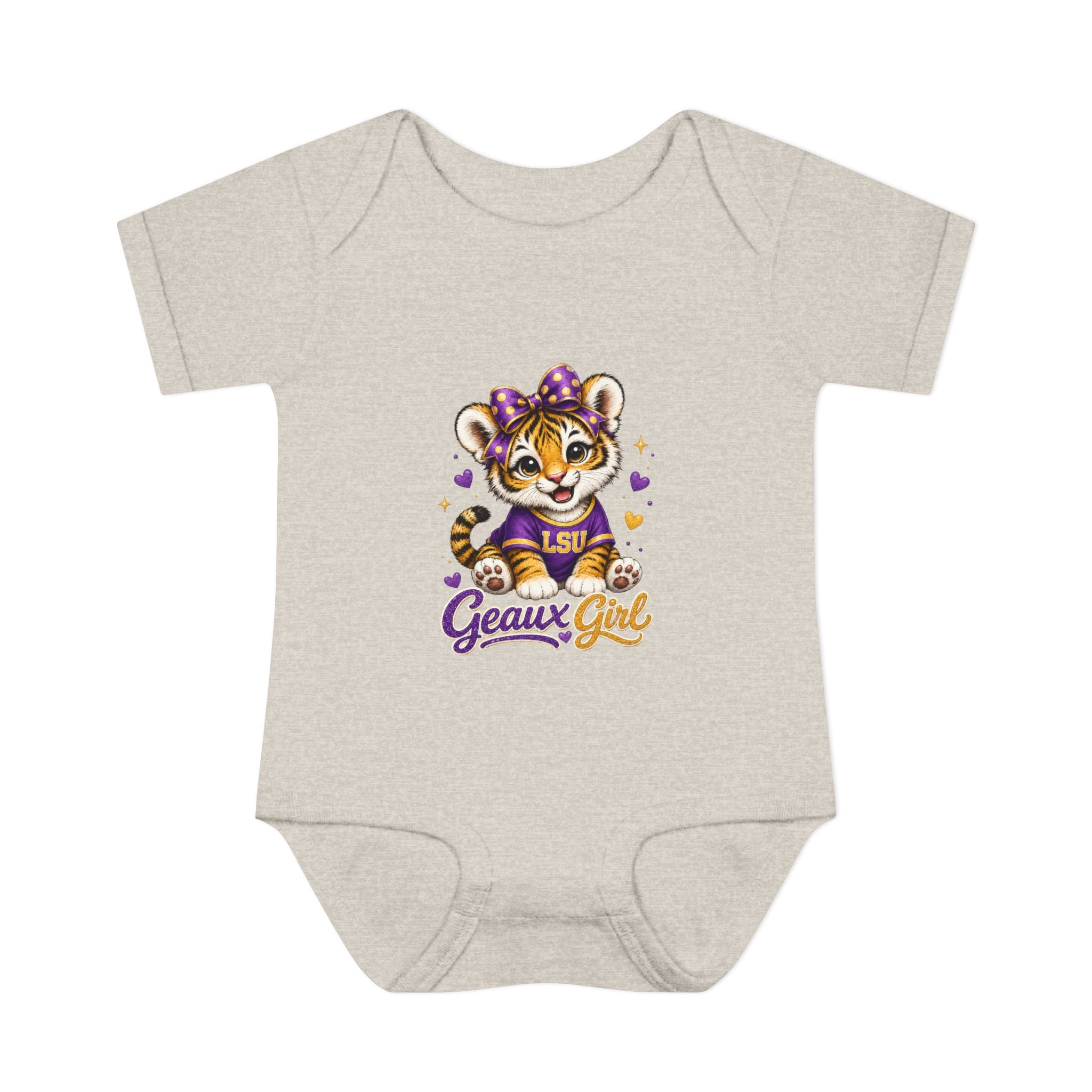 Geaux Girl LSU Tiger Infant Bodysuit — LSU Inspired Baby Announcement