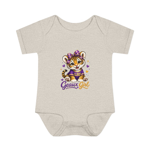 Geaux Girl LSU Tiger Infant Bodysuit — LSU Inspired Baby Announcement