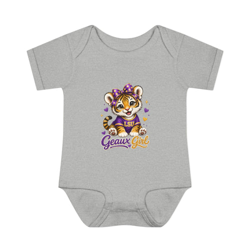 Geaux Girl LSU Tiger Infant Bodysuit — LSU Inspired Baby Announcement